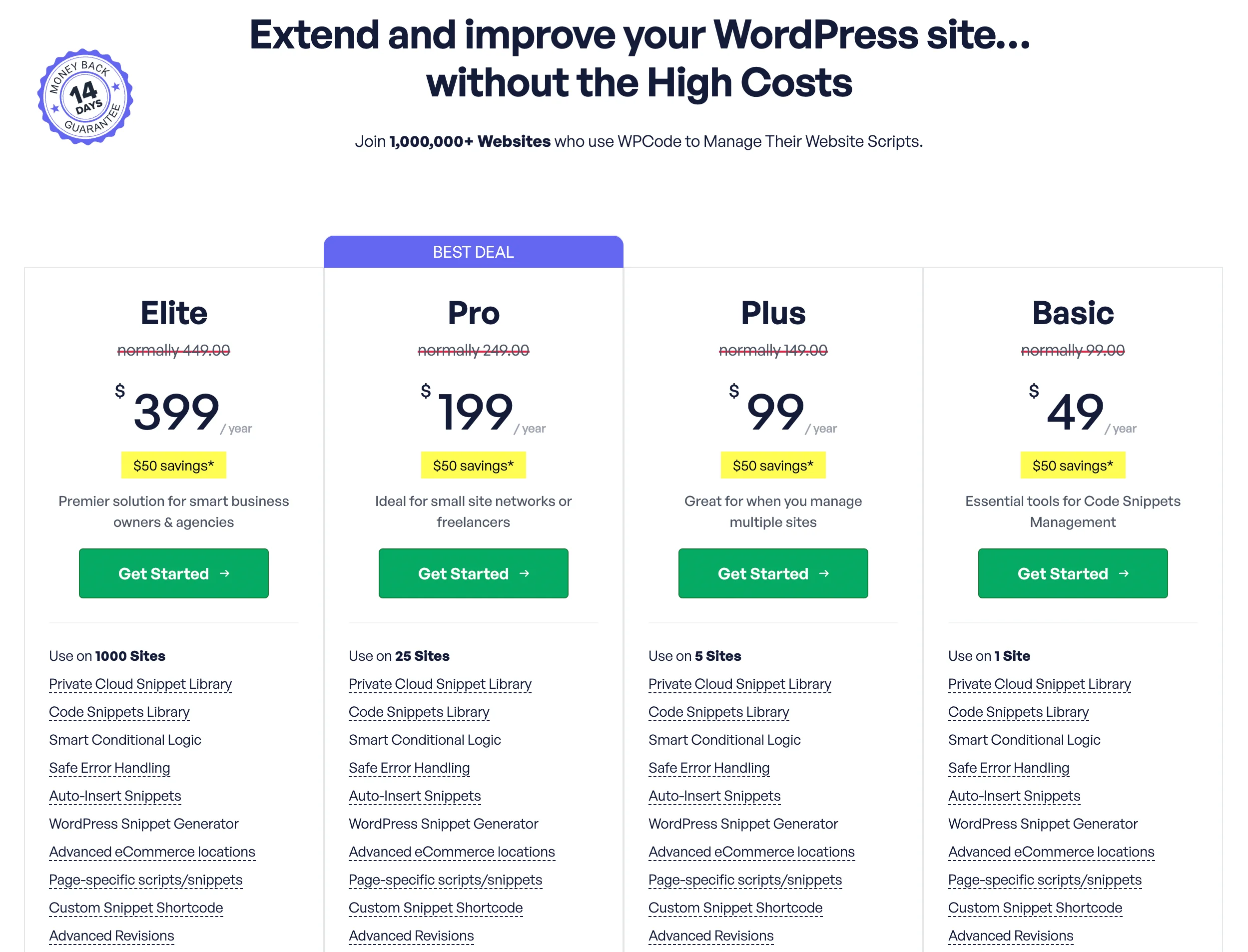 WPCode Lite Pricing